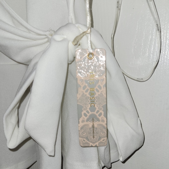 NEW Iris White Tie Side Thin Strap Blouse - Picture 6 of 8